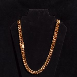 "King of The Jungle" 18k, 24"L, 15mm, iced clasp,